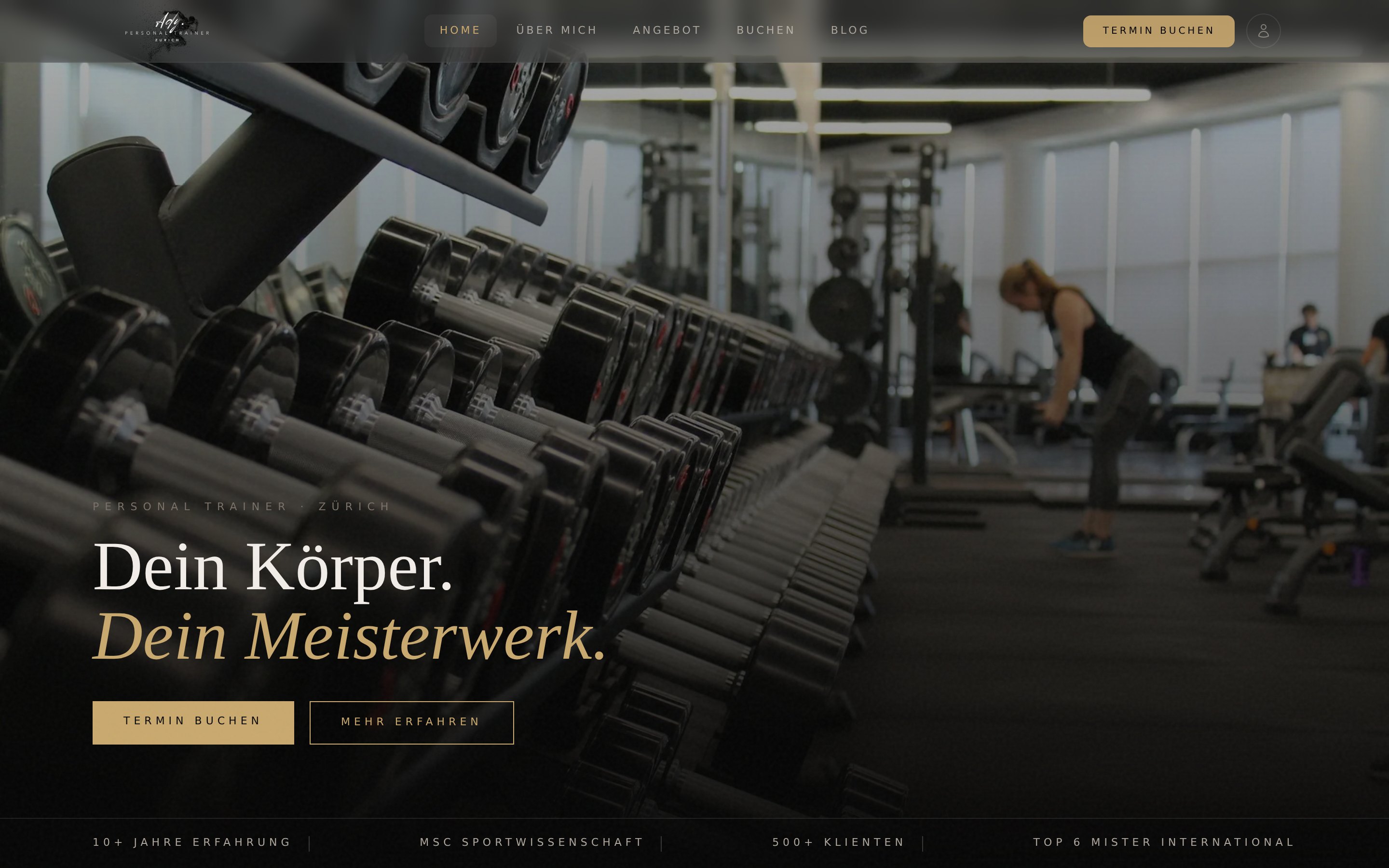 Live-Webseite von Ady Personal Trainer